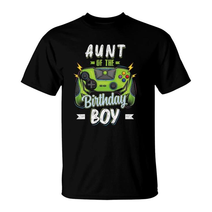 Aunt Of The Birthday Boy Matching Family Video Gamer Party T-Shirt