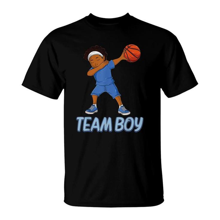 Baby Announcement Party Basketball Team Boy Gender Reveal  T-Shirt
