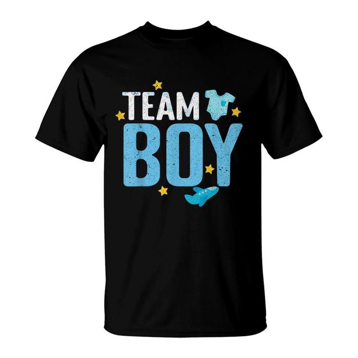 Baby Announcement Team Boy Future Mom Dad Gender Reveal  T-Shirt