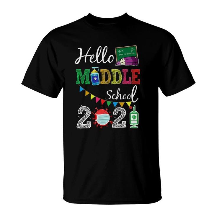 Back To School 2021 Hello Middle School Teacher Student T-Shirt