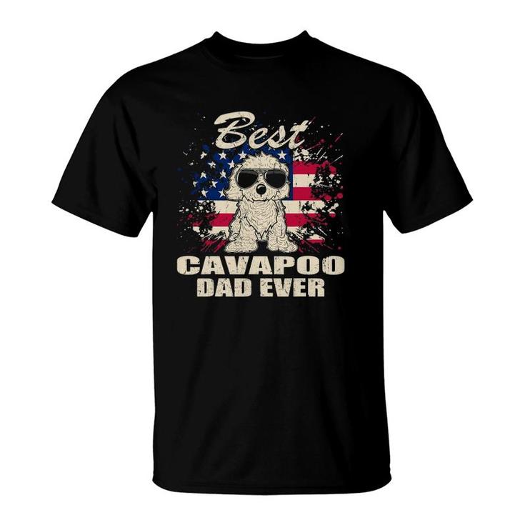 Best Cavapoo Dad Ever Independence Day Vintage T-Shirt