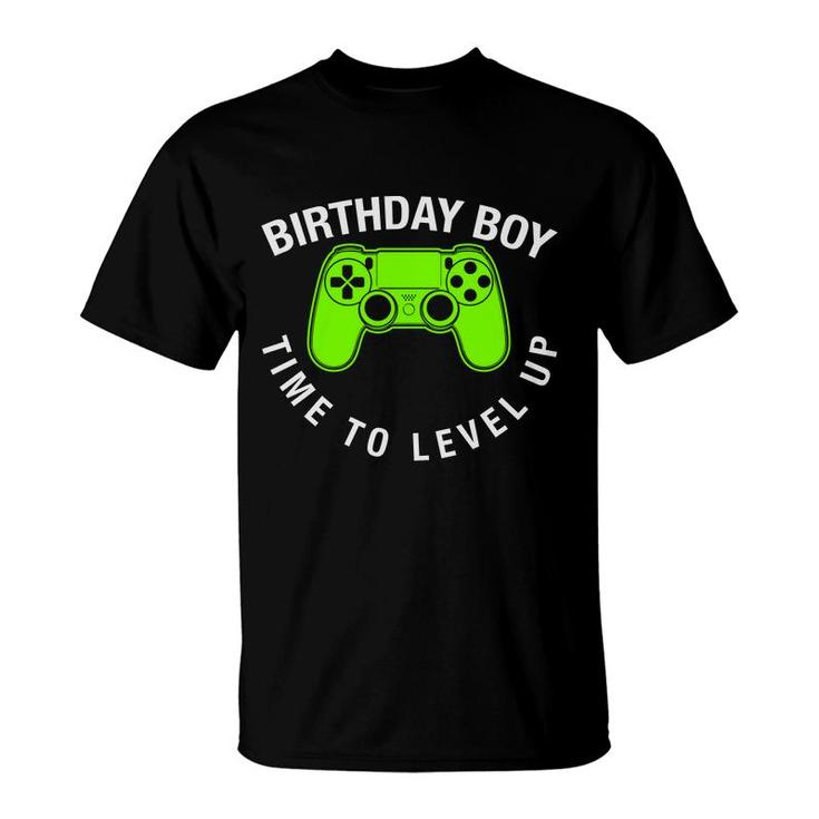 Birthday Boy Time To Level Up Boy Matching Video Gamer T-Shirt