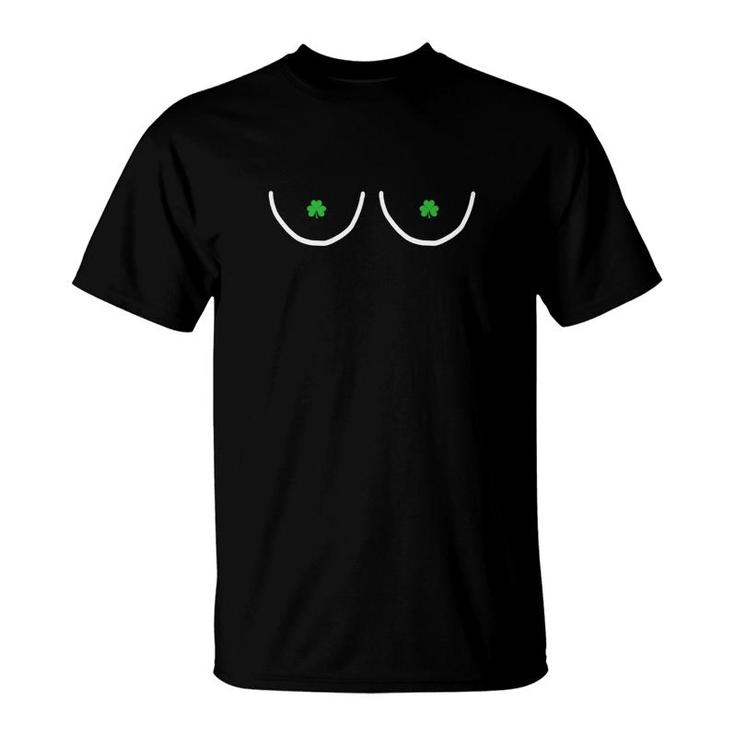Boob St Patricks Day Nips Feminist Funny Fitted T-Shirt