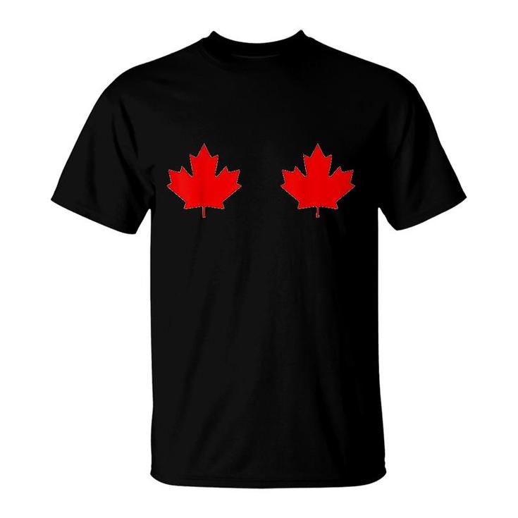 Boobs Maple Leaf Canada Day  Canadian Flag Cool Gift Idea T-Shirt