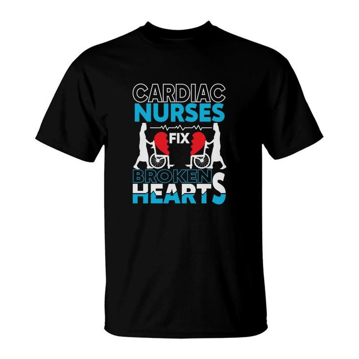Cardiac Nurses Fix Broken Heart Nurse Graphics New 2022 T-Shirt
