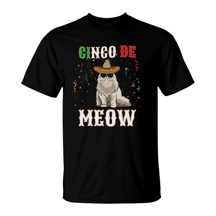 Cinco De Mayo Cat Funny Mexican Jefe Cinco De Meow T-Shirt