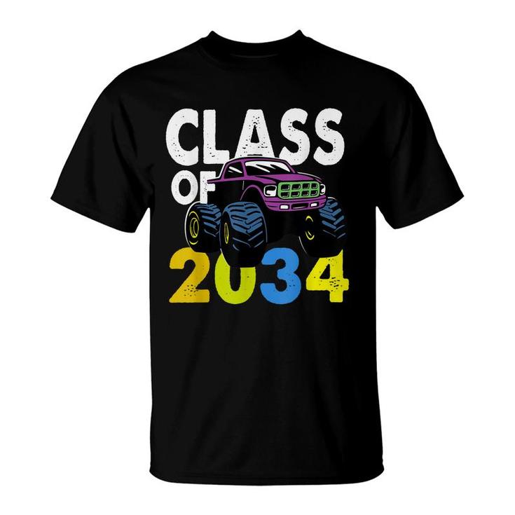 Class-Of 2034 Monster-Funny Truck Kindergarten 2021 Birthday  T-Shirt
