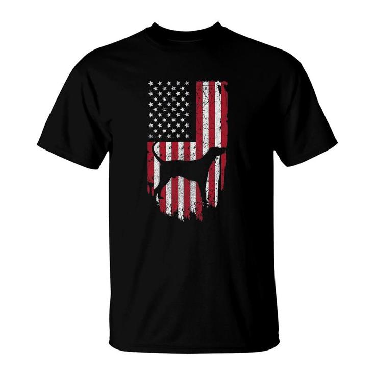 Coonhound Dog Mom Dad Patriotic S 4Th Of July Usa Flag T-Shirt
