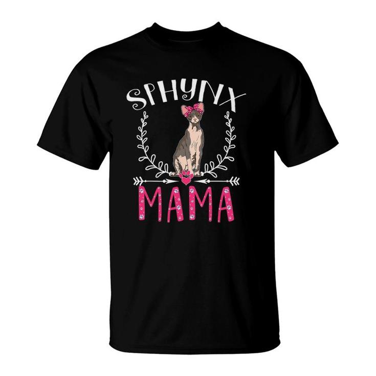 Cute Funny Sphynx Mama Gift Grandma Cat Lover Mom Fur Mama T-Shirt