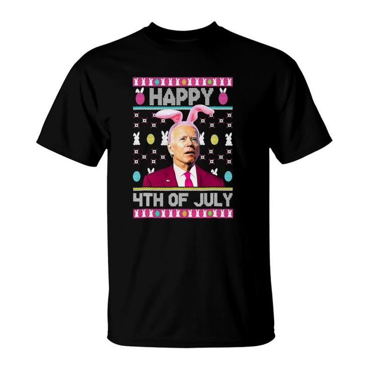 Cute Joe Biden Happy 4Th Of July Confused Easter Biden Bunny T-Shirt