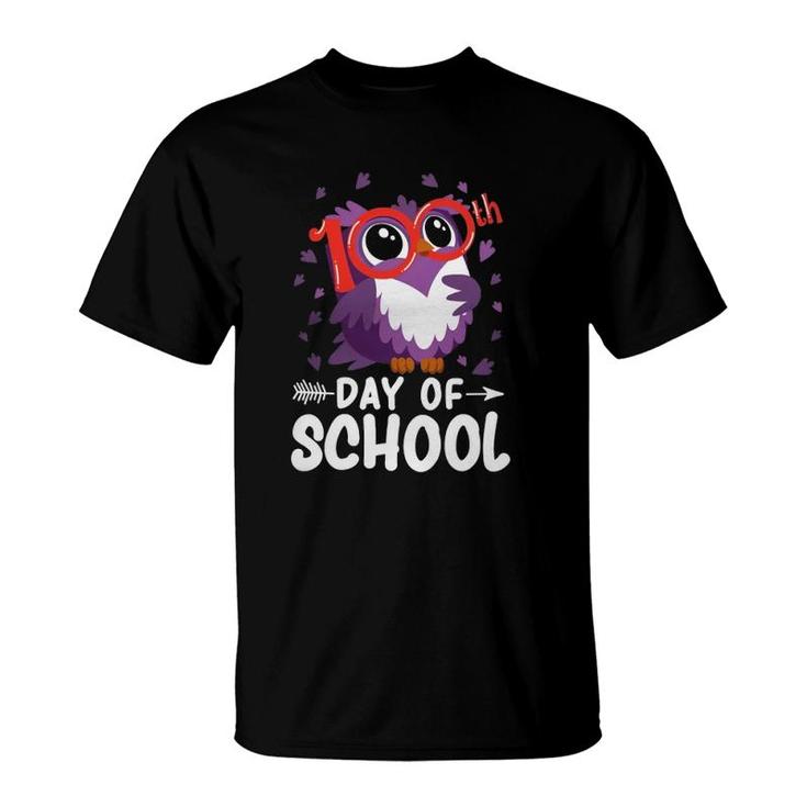 Cute Owl 100Th Day Of School Teacher Student T-Shirt