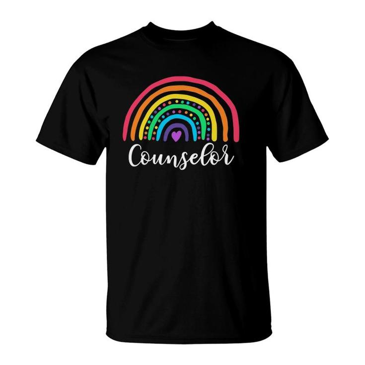 Cute Rainbow Counselor Back To School Teacher Student Gift T-Shirt