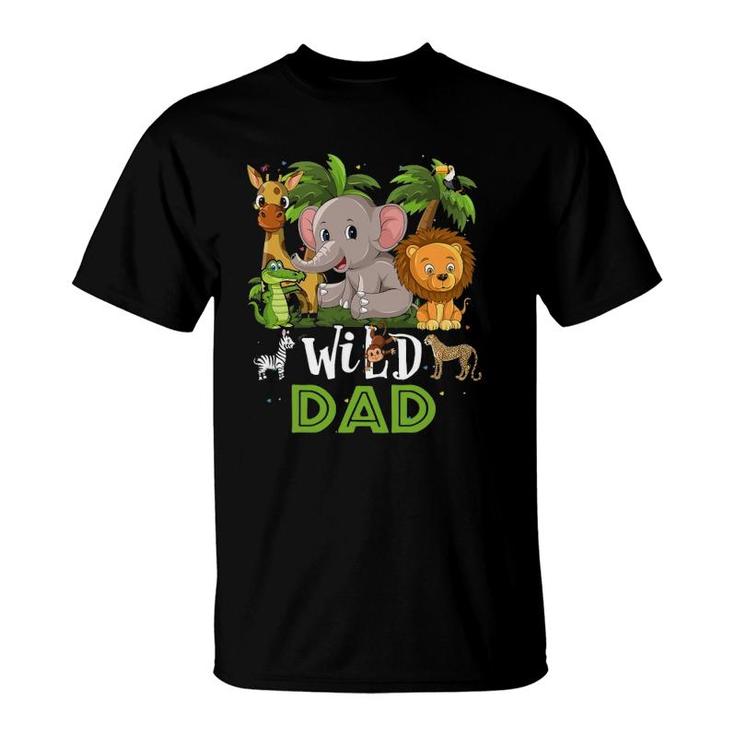 Dad Of The Wild Zoo Birthday Safari Jungle Animal Funny T-Shirt