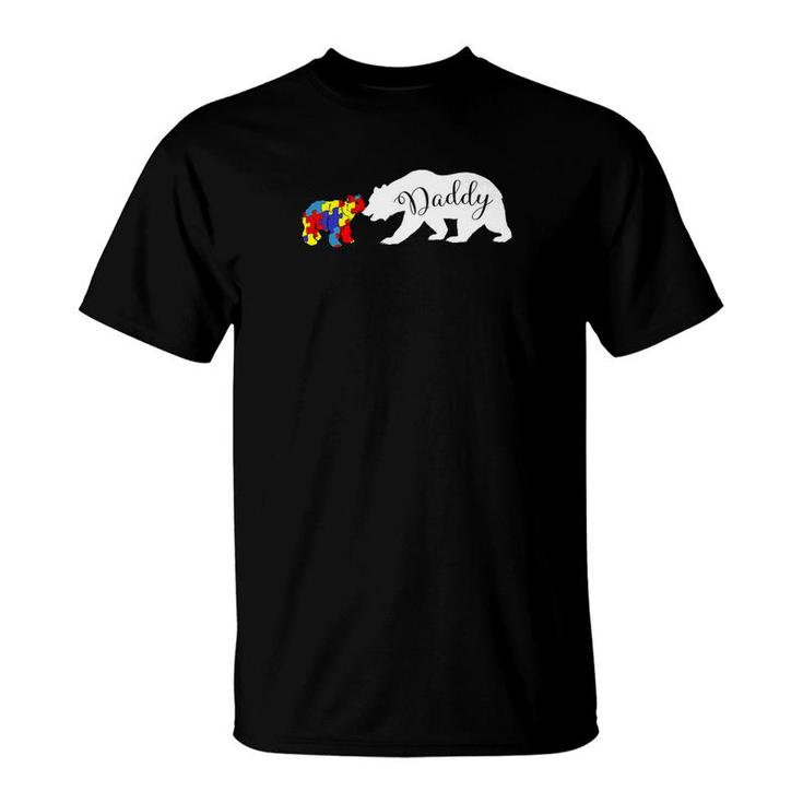 Daddy Bear Autism Awareness Dad Grandpa Men Gift T-Shirt