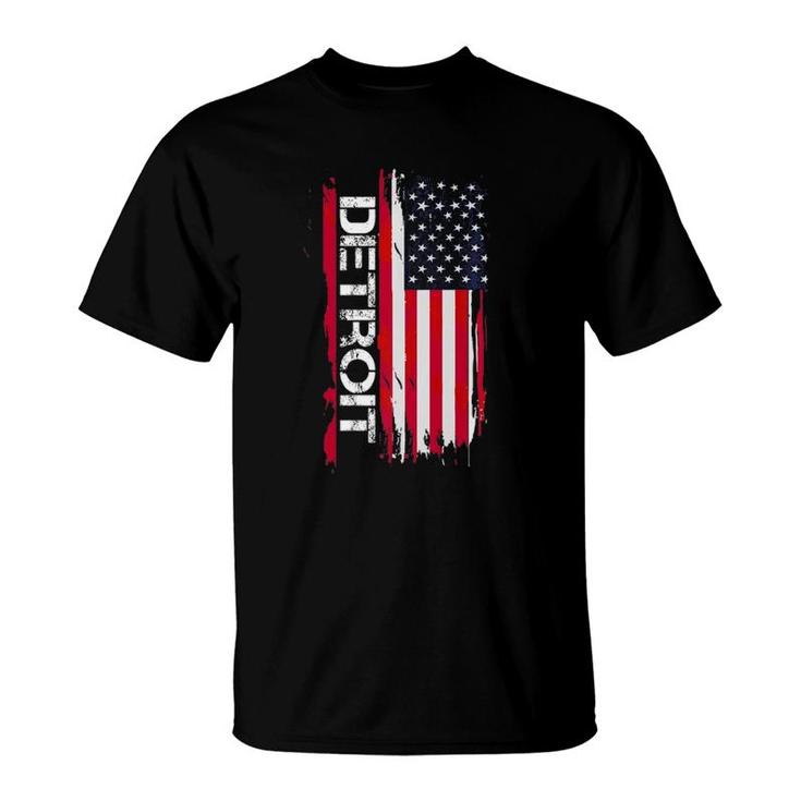 Detroit American Flag Vintage T-shirt