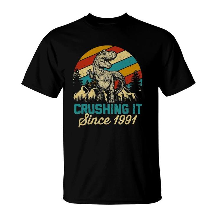 Dinosaur 30 Years Old Birthday Boy Men Awesome Since 1991 Ver2 T-Shirt