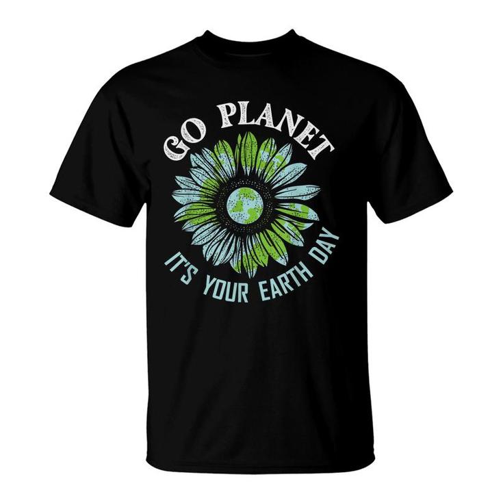 Earth Day Planet Anniversary Earth Day Sunflower Everyday  T-Shirt