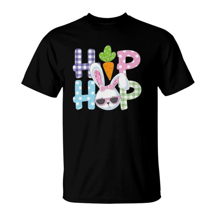 Easter  For Women Girls Hip Hop Plaid Polkadot Bunny T-Shirt