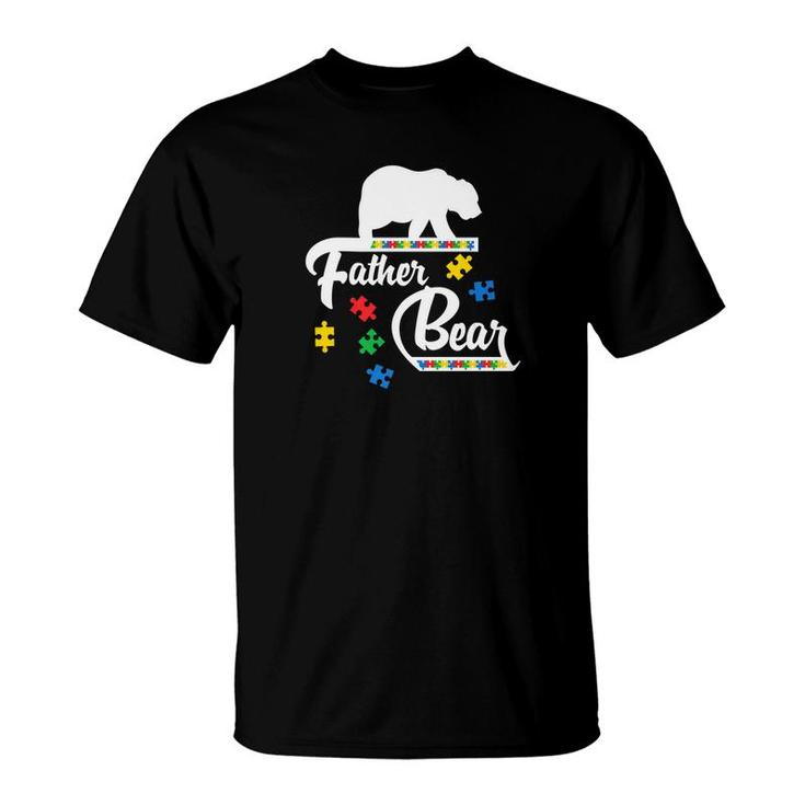 Father Bear Puzzle Autism Awareness Shirt Dad Gifts T-Shirt