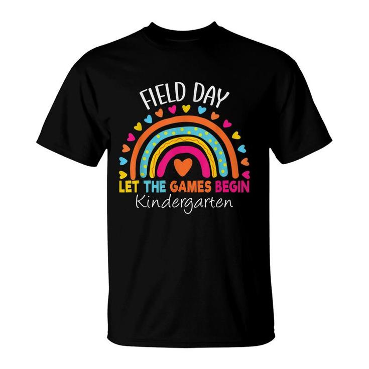 Field Day Kindergarten Rainbow Teacher Kids Girls Student  T-Shirt