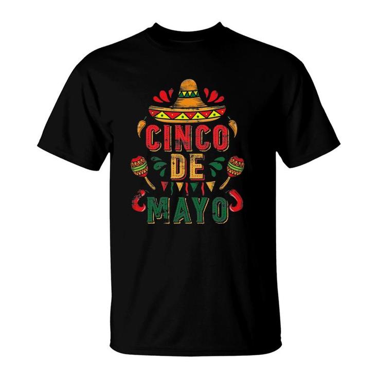 Fiesta Mexico Sombrero Cinco De Mayo T-Shirt