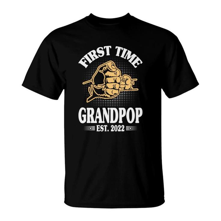 First Time Grandpop Est 2022 Promoted To New Dad Fathers Day Fathers Day T-Shirt
