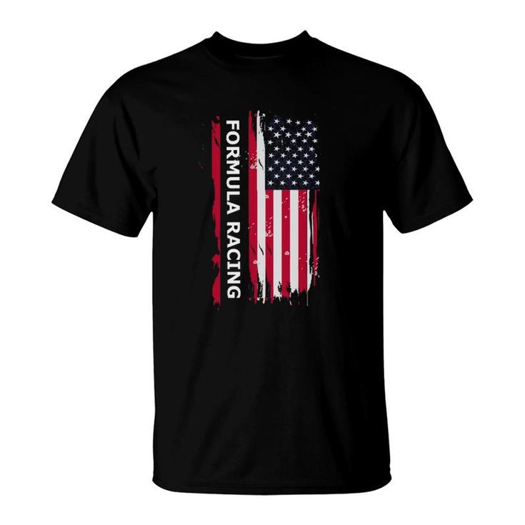 Formula Racing Motorsport American Flag T-Shirt