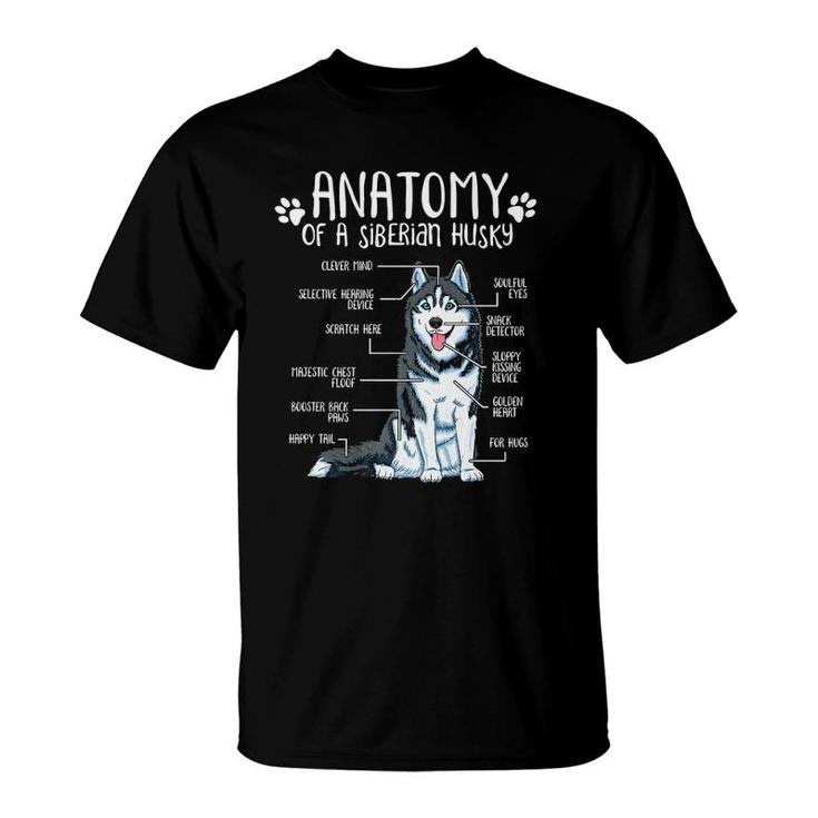 Funny Anatomy Siberian Husky Dog Lover  T-Shirt