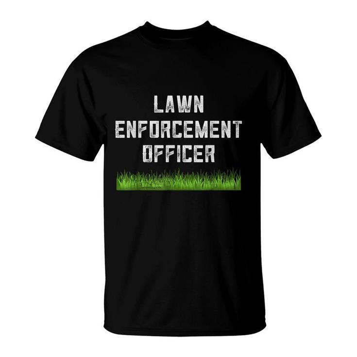 Funny Dad Gifts From Son Lawn Enforcement Officer Dad Joke  T-Shirt