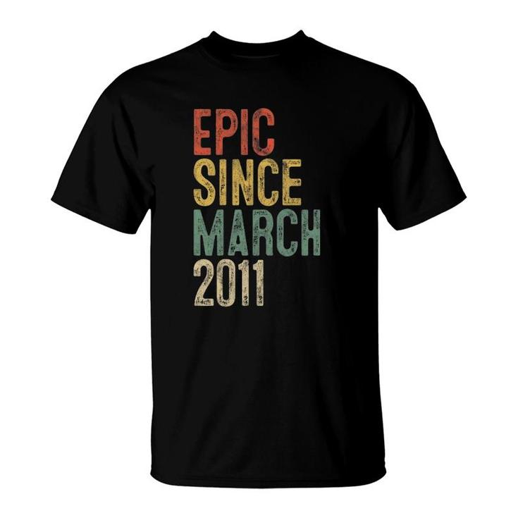 Funny Epic Since March 2011 11Th Birthday 11 Years Old T-Shirt