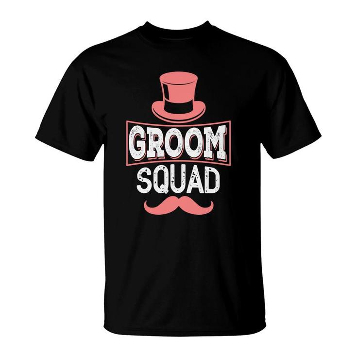 Funny Groom Squad Pink Beard Groom Bachelor Party T-Shirt