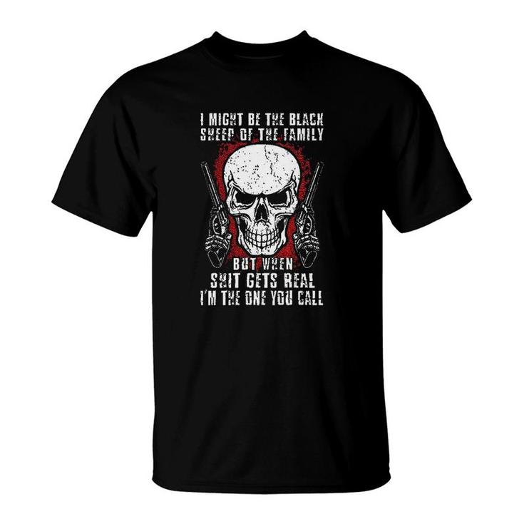  Funny Letter Skull I Might Be The Black Sheep Of The Family T-Shirt