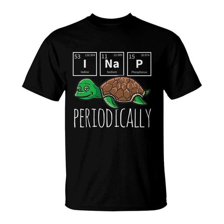 Funny Science I Nap Periodic Table Meme Meh Sea Turtle Gift   T-Shirt