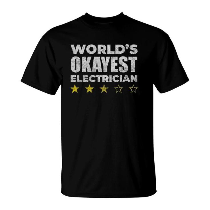 Funny Worlds Okayest Electrician Vintage Style T-Shirt