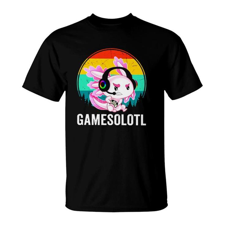 Gamesolotl Kawaii Adorable Retro Axolotl Video Game Lover Gift T-Shirt