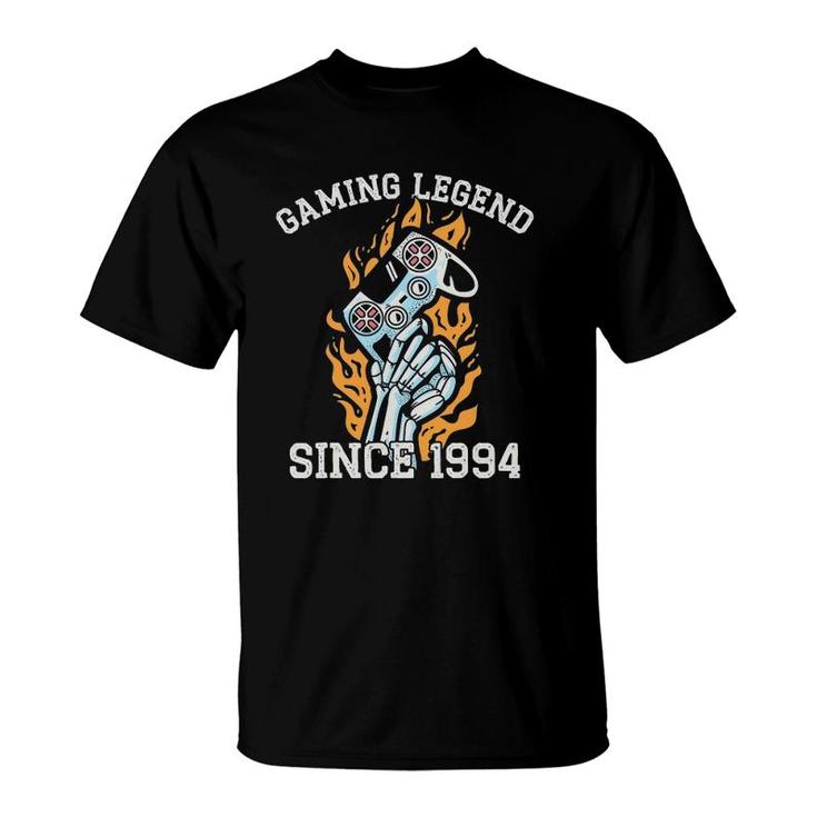 Gaming Vintage 27Th Birthday Gift 27 Years Old Boy Girl Gamer T-Shirt