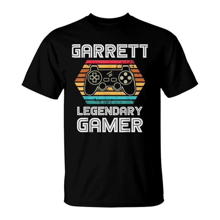Garrett Legendary Video Gamer Custom Name Personalized  T-Shirt