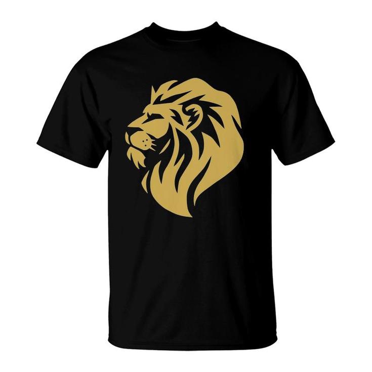 Gold Wilderness Lion Art For Men Women Kids T-Shirt