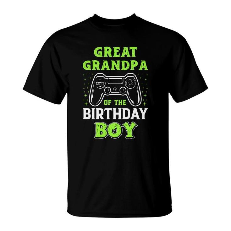 Great Grandpa Of The Birthday Boy Birthday Boy Matching Video Gamer T-Shirt