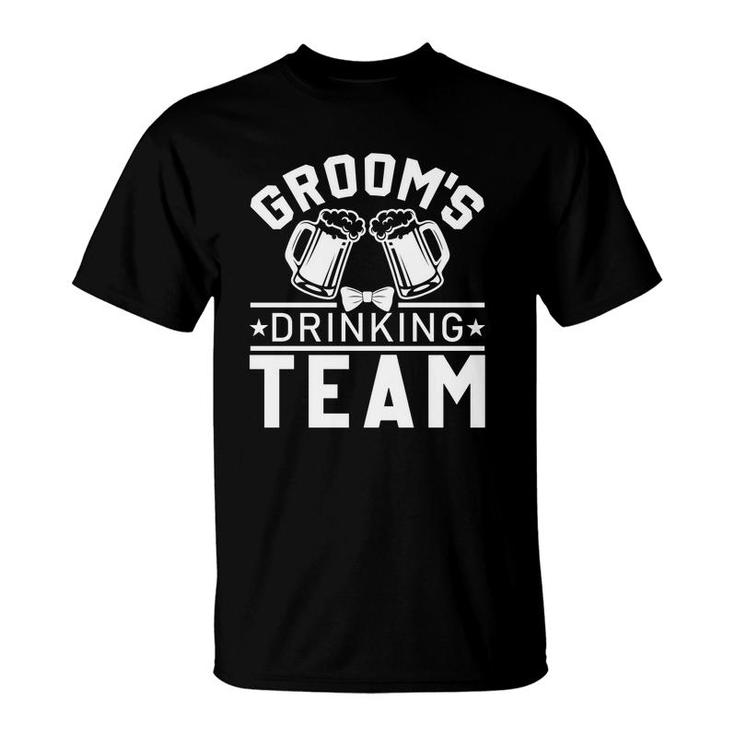 Groom Bachelor Party Grooms Drinking Team Beer Lovers T-Shirt