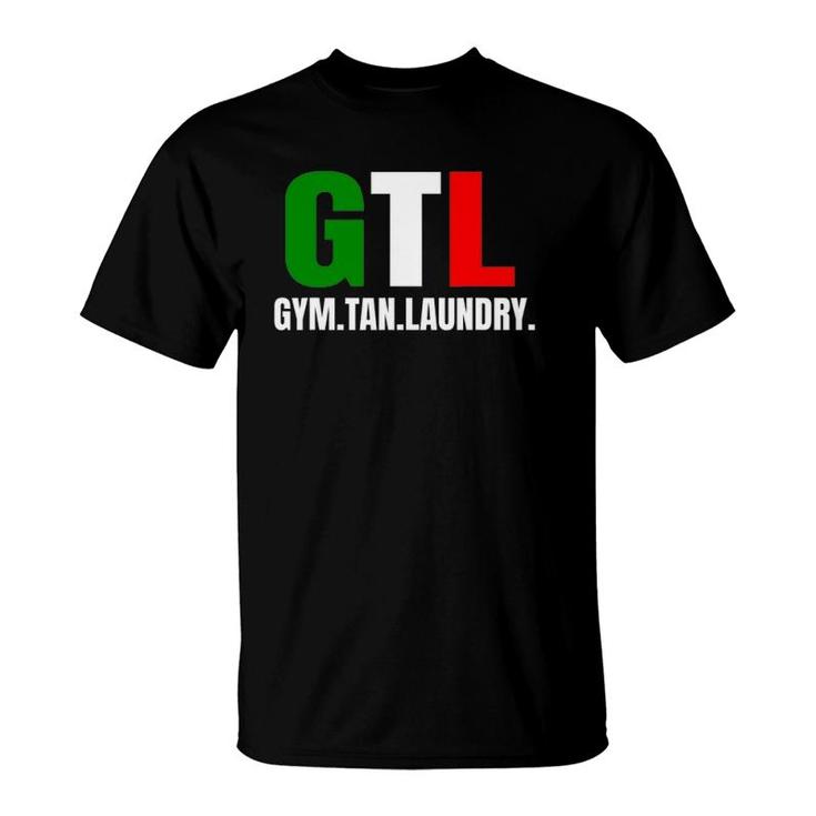 Gym Tan Laundry Gtl New Jersey Garden Nj Shore Italian Flag T-Shirt