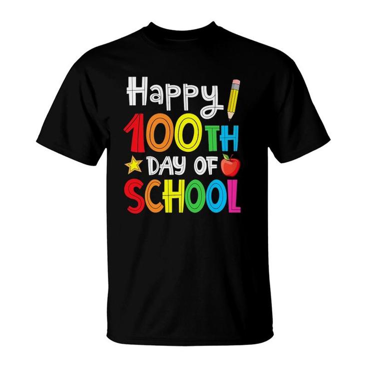 Happy 100Th Day Of School Teacher Student Boys Girls Kids T-Shirt