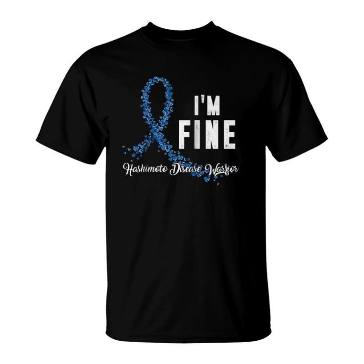 Hashimoto Disease Awareness Warrior Blue Paisley Ribbon Gift Raglan Baseball Tee T-Shirt