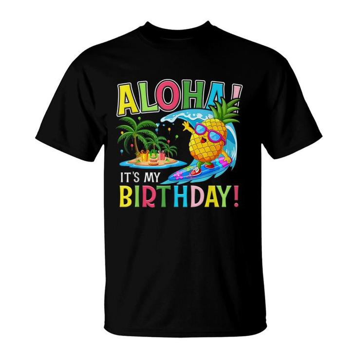 Hawaii It My Birthday Party Aloha Hawaiian Floral  T-Shirt