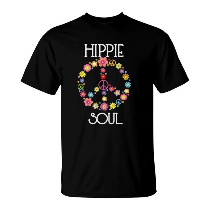 Hippie Soul Flower Power Peace Sign Gypsy Soul 60S 70S Gift T-Shirt