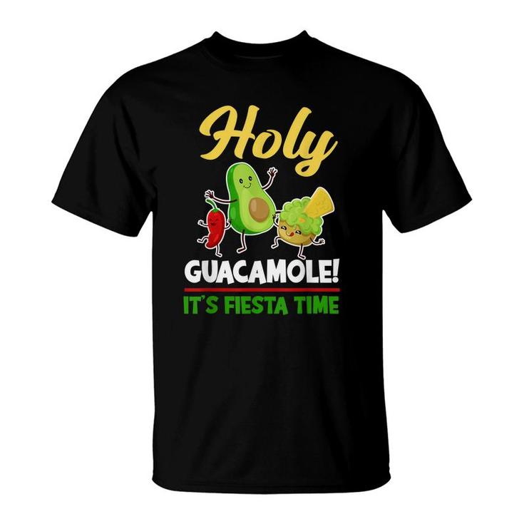 Holy Guacamole Its Fiesta Time Funny Avocado Cinco De Mayo  T-Shirt