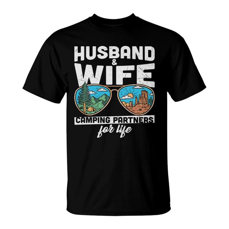 Husband Wife Camping Partners For Life Design New T-Shirt