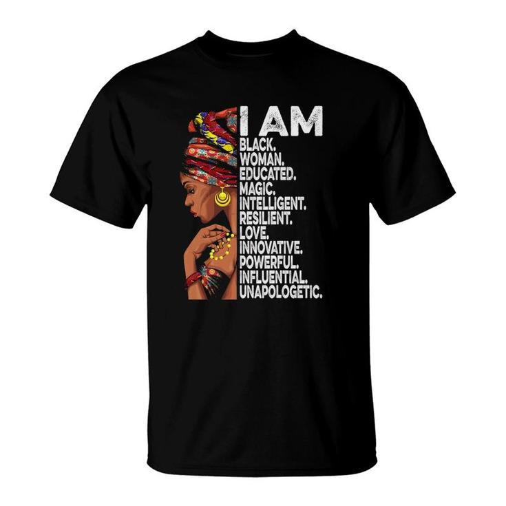 I Am Black Woman Educated Black History Month Black Girl T-Shirt