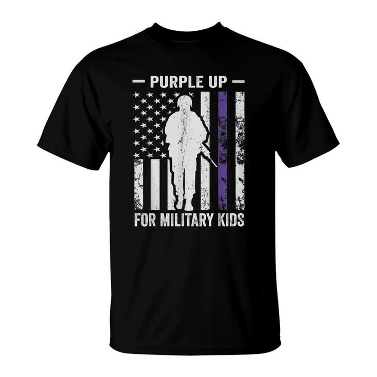 I Purple Up For Military Kids Soldier Strong Month  T-Shirt