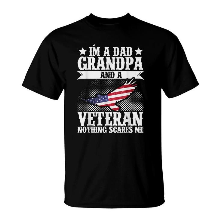 Im A Dad Grandpa And A Veteran Us Flag Veterans Day  T-Shirt